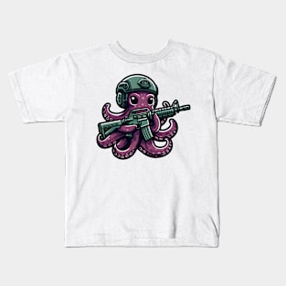 Tactical Octopus Adventure Tee: Where Intelligence Meets Style Kids T-Shirt